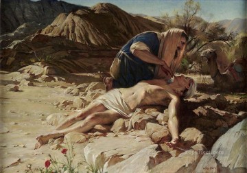 El buen samaritano cristiano católico Pinturas al óleo